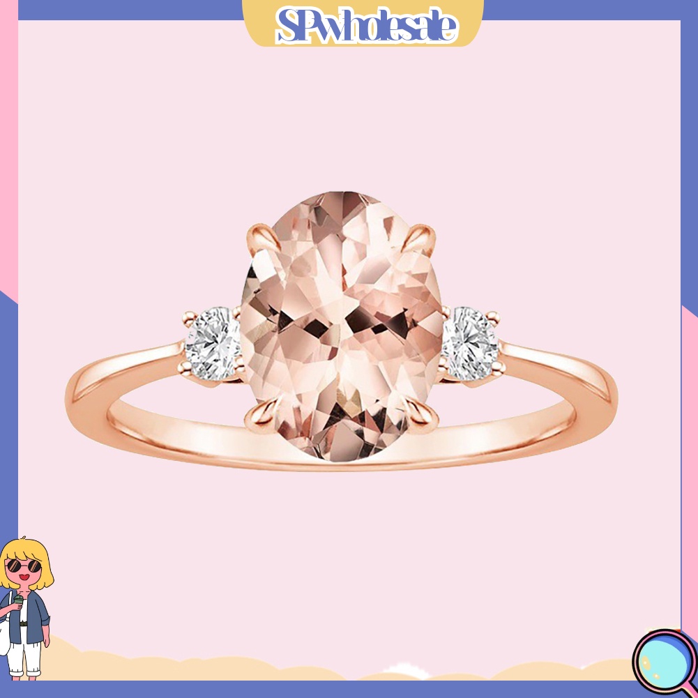 &lt;SPwholesale&gt; Nhẫn Đính Đá Nhân Tạo Hình Trứng Thời Trang Dành Cho Nữ