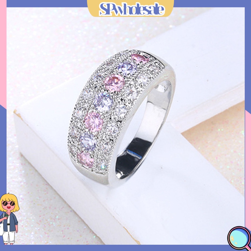 &lt;SPwholesale&gt; Nhẫn Hợp Kim Đính Đá Pha Lê Nhân Tạo Thời Trang