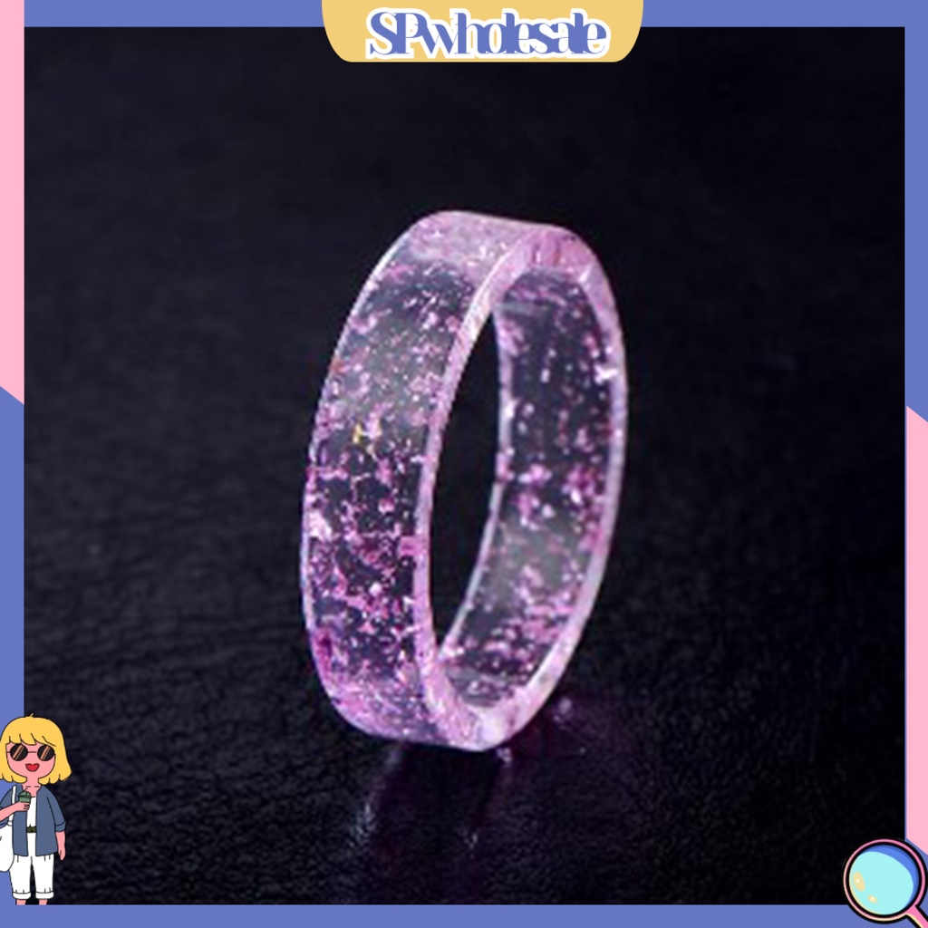 &lt;SPwholesale&gt; Nhẫn Nhựa Resin Trong Suốt Phối Hoa Khô Thủ Công Cổ Điển Kỷ Niệm Kỷ Niệm Cho Nữ