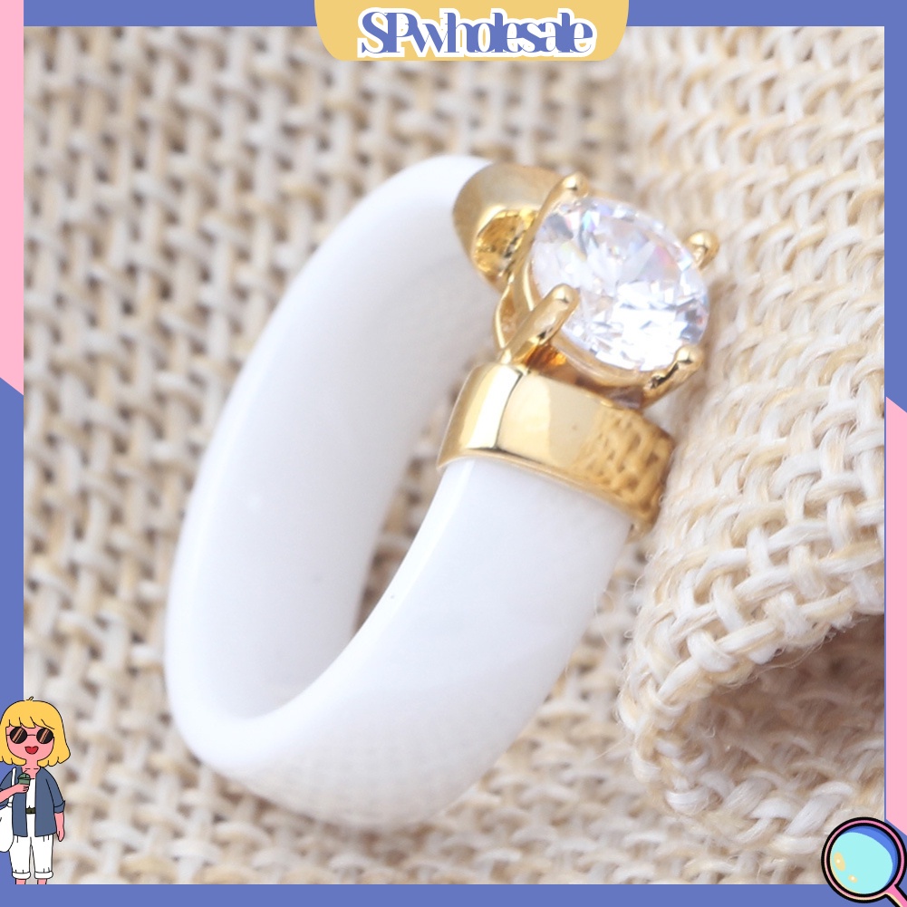 &lt;SPwholesale&gt; 1 Nhẫn Đính Đá Thời Trang Cho Cặp Đôi