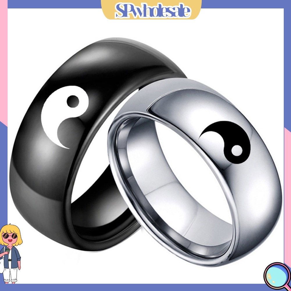 &lt;SPwholesale&gt; Nhẫn Thép Titan Thời Trang Cho Cặp Đôi
