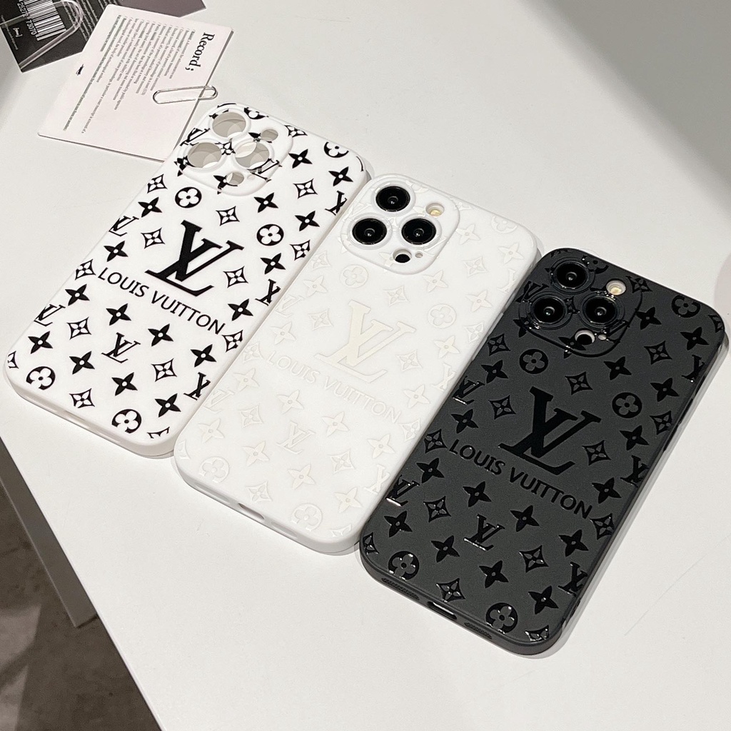 Ốp Điện Thoại Họa Tiết Chữ Trắng Đen Sang Trọng Cho iPhone 14ProMax 11 12 13 Pro Max 7 8 Plus X XR XS Max