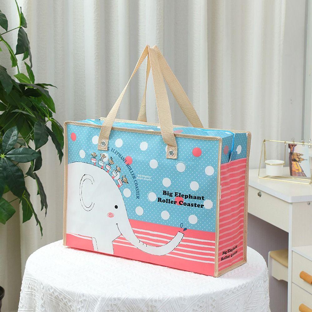 Túi Đựng Đồ Trang Điểm Bằng Vải Không Dệt Họa Tiết Chấm Bi Phong Cách Hàn Quốc Cho Nữ