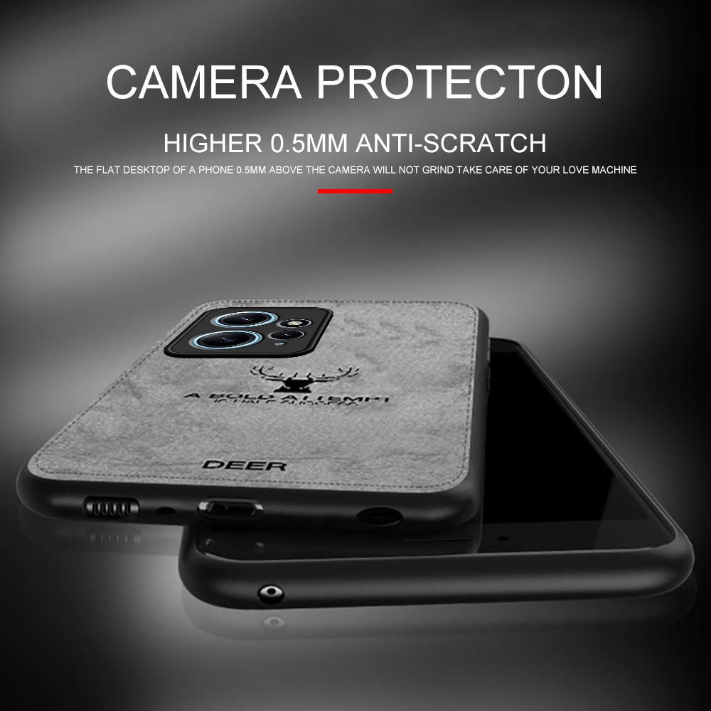 Ốp Điện Thoại Vải Mềm Chống Sốc Hình Hươu Cho Redmi Note 12 4G 12Pro 11 11S 12C 10C Poco X5 X5Pro X4 M4 M5