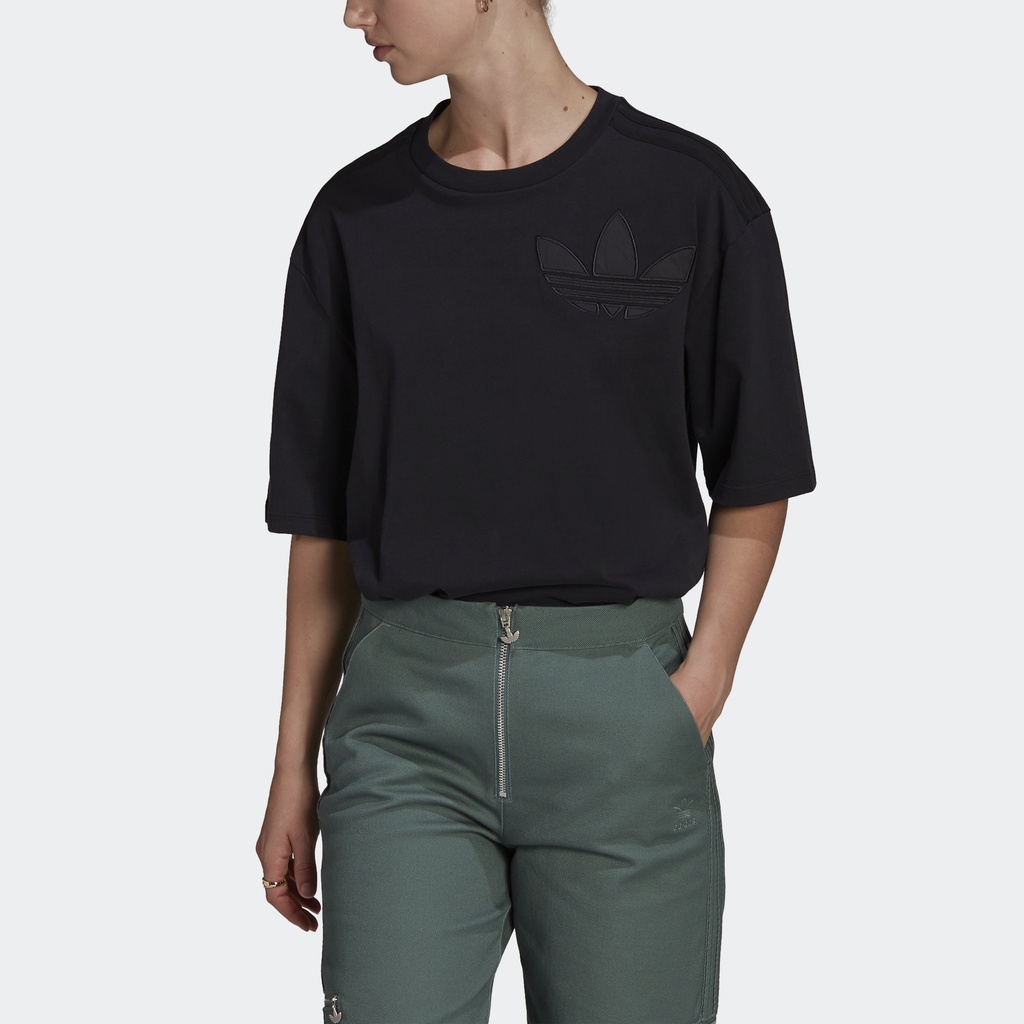 adidas Phong cách sống Áo Thun Ba Lá Nữ Đen HE4745