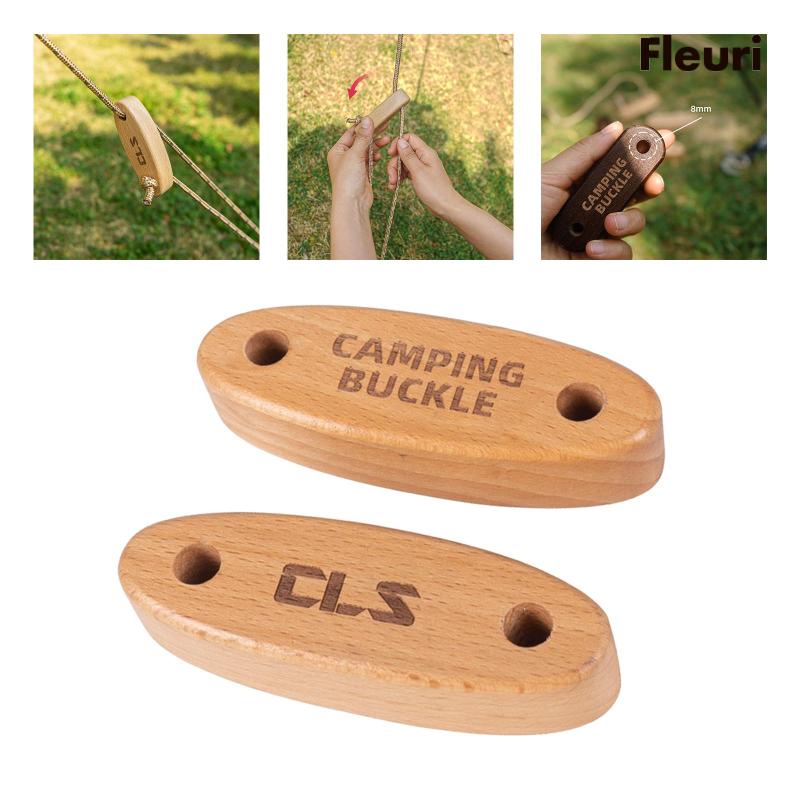 Set 2 Khóa Dây Lều Bằng Gỗ Chống Gió Điều Chỉnh Được Tiện Lợi Dành Cho Hoạt Động Ngoài Trời