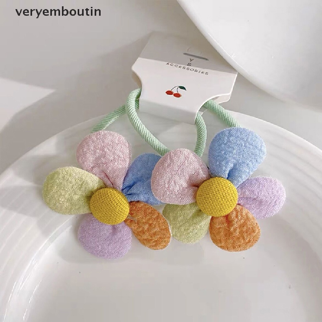 Dây Cột Tóc Co Giãn in Họa Tiết Hoa Hoạt Hình Màu Kẹo Ngọt Dành Cho Bạn Gái