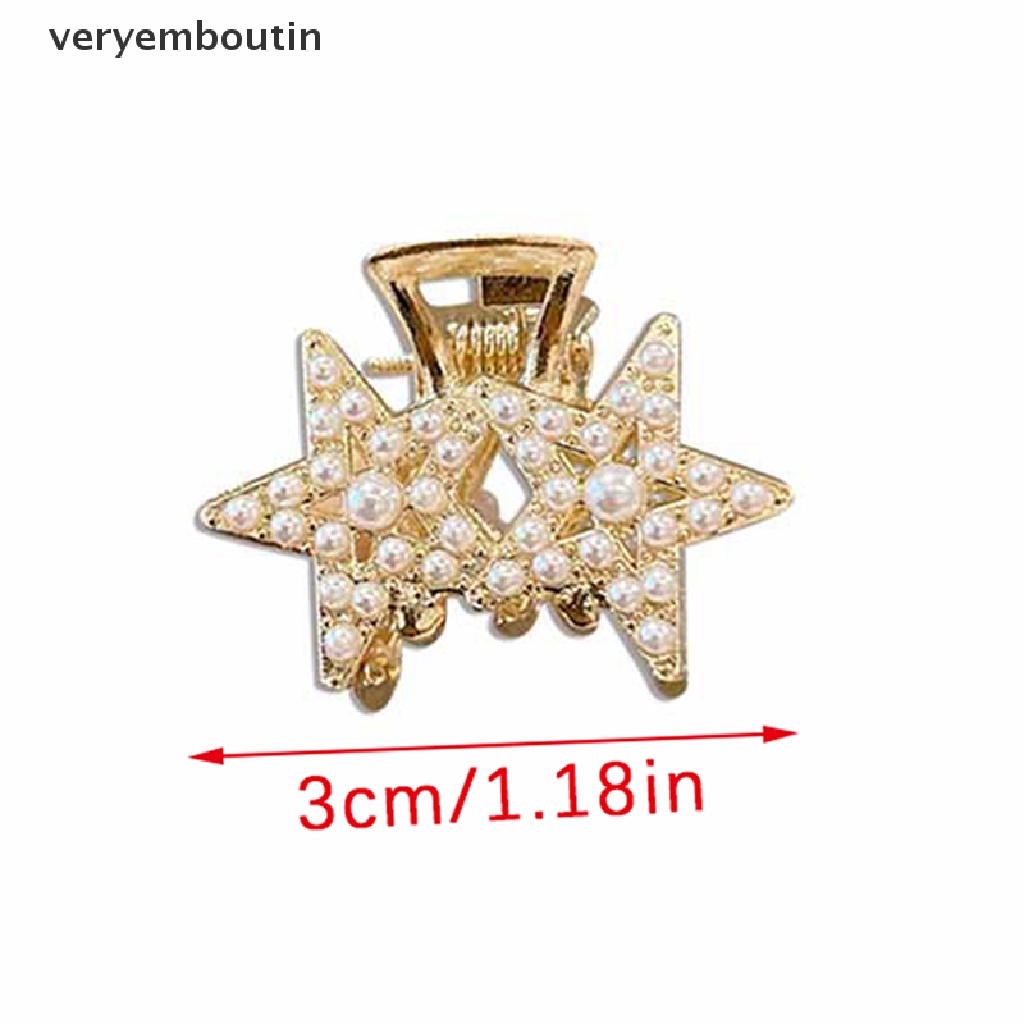 Kẹp Càng Cua Nhỏ Hình Hoa Đính Ngọc Trai Giả Cổ Điển Cho Nữ