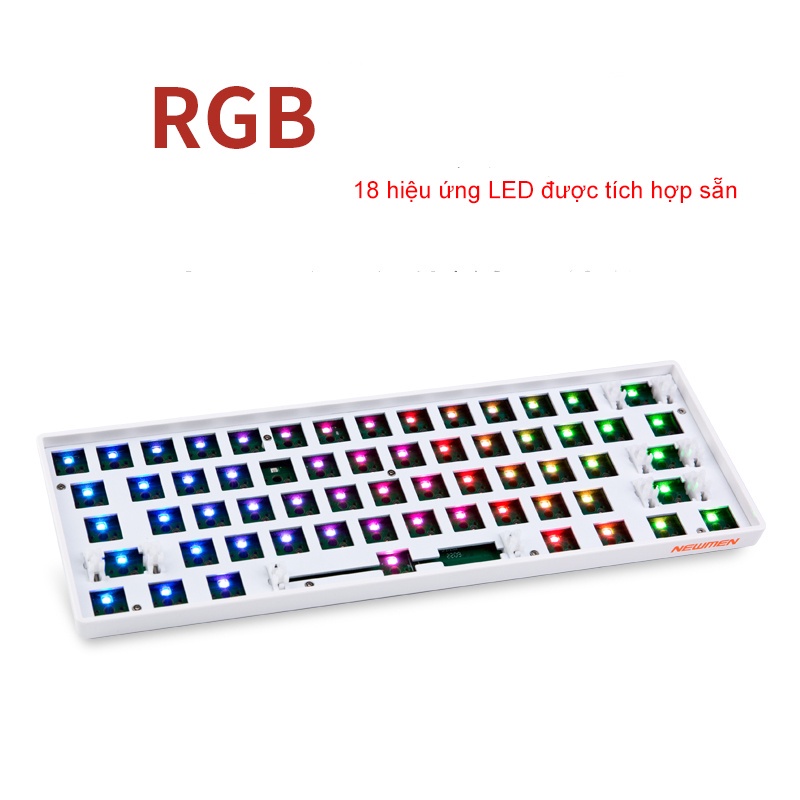 Bộ kit phím cơ Newmen GM610 Pro RGB/ 3 MODE/ MX Hotswap/ Wireless 2.4Ghz/ Bluetooth - Hàng Chính Hãng