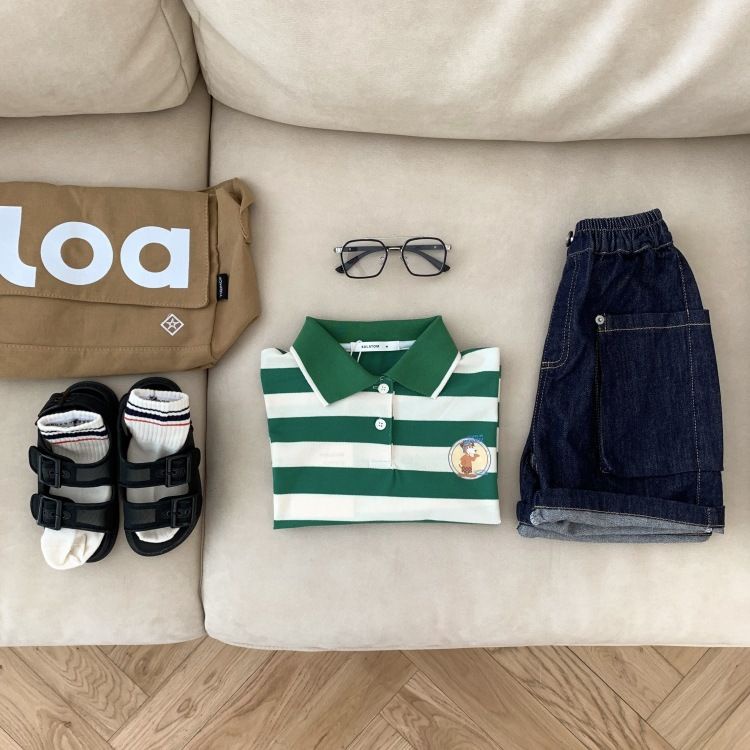 Hàng Mới Về Mới Quần Short Denim Ống Rộng Có Túi Phong Cách Hàn Quốc Dành Cho Bé Trai