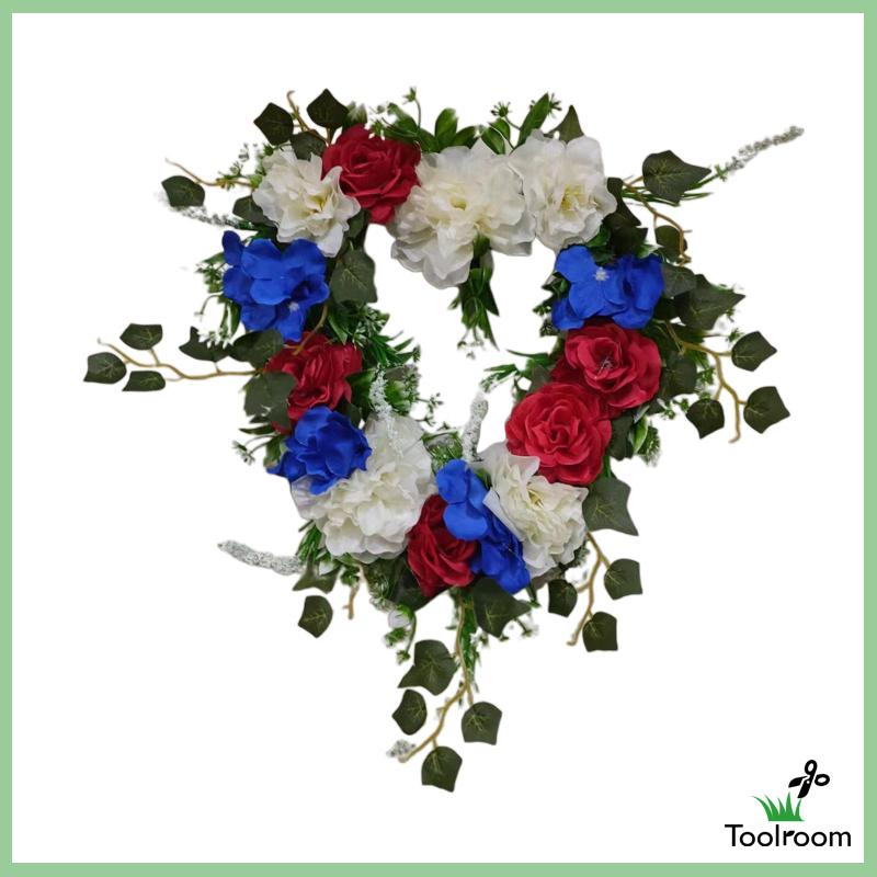 Vòng Hoa Trái Tim Mùa Xuân Nhân Tạo Gắn Cửa Trước Cho Sân Vườn