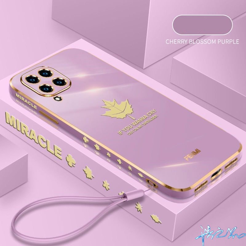 Ốp Điện Thoại Silicon Dẻo Mạ Điện 6D Phong Cách Hàn Quốc Sang Trọng Kèm Dây Đeo Cho Huawei Nova 7i 6 SE Samsung A12 A22