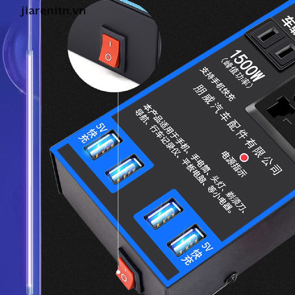 Bộ Chuyển Đổi Nguồn Điện 1500W Từ 12V 24V Sang 220V Cho Xe Hơi