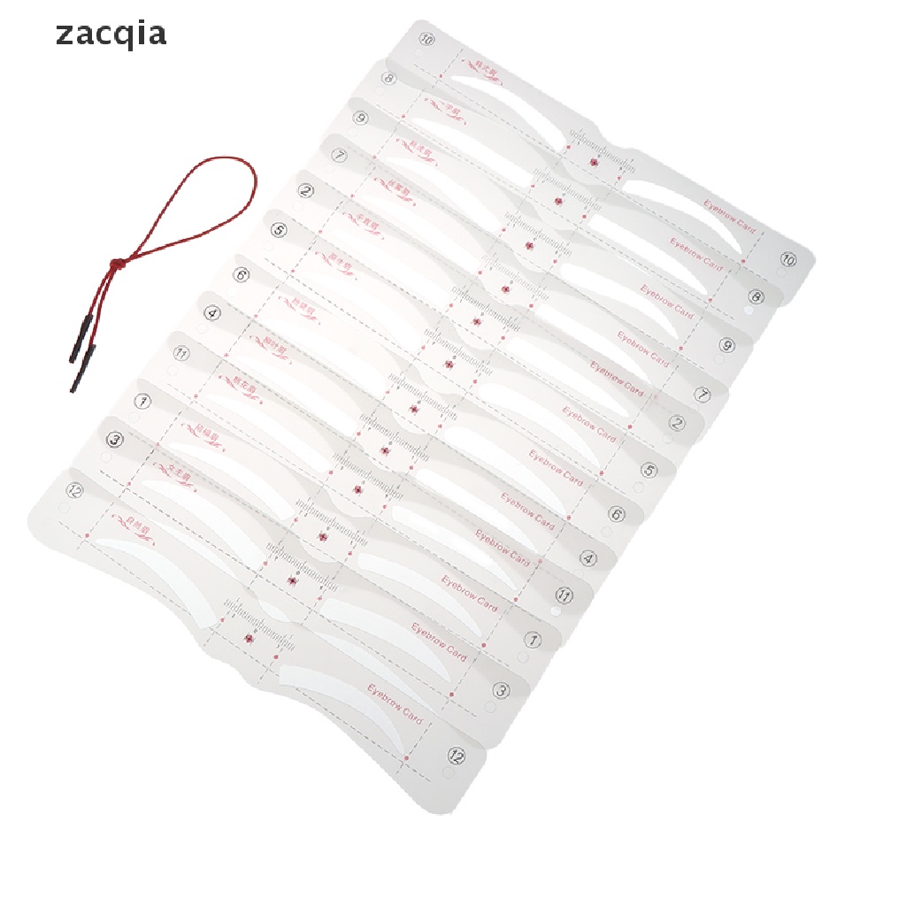 Set 12 Khuôn Silicon Kẻ Lông Mày Trang Điểm Tiện Dụng