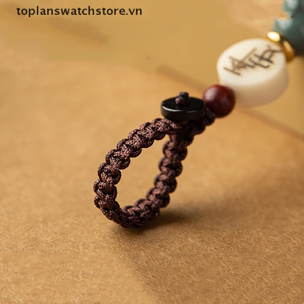 Móc Khóa Xe Hơi Bằng Đồng Thau Thủ Công Khắc Chữ Mantra DIY