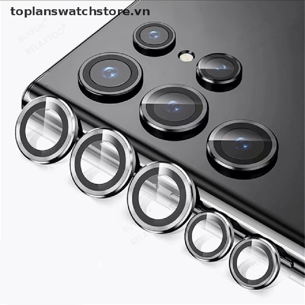 Set 5 Khung Kim Loại Bảo Vệ Ống Kính Máy Ảnh Cho Samsung Galaxy S22 Ultra