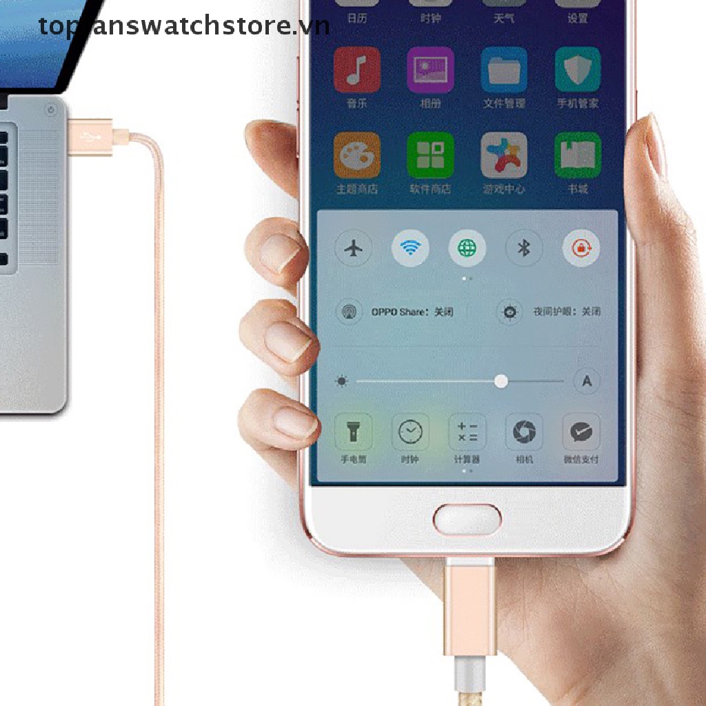 Dây Cáp Sạc Dữ Liệu USB Bằng Nylon Bện Dài 1M Cho IOS