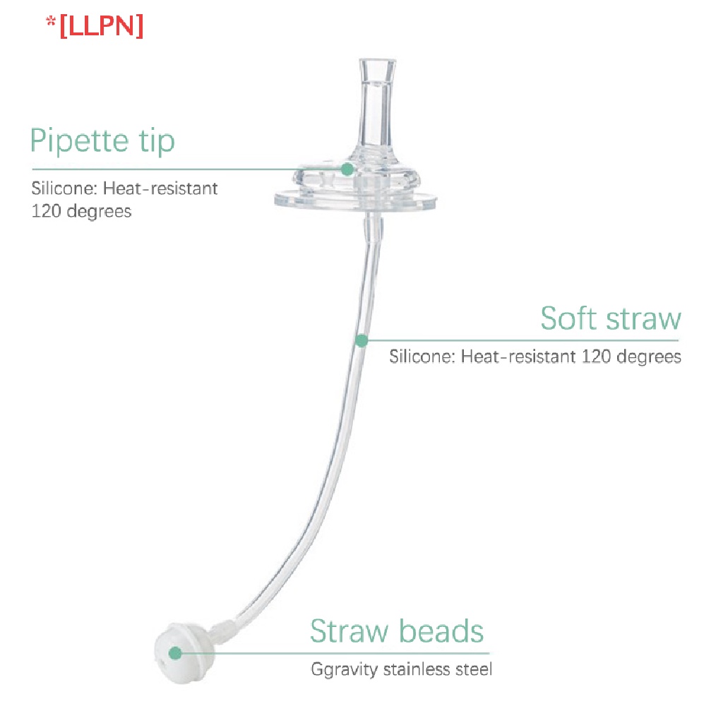 Ống Hút Silicon Mềm Miệng Rộng Gắn Bình Sữa Em Bé Tiện Dụng