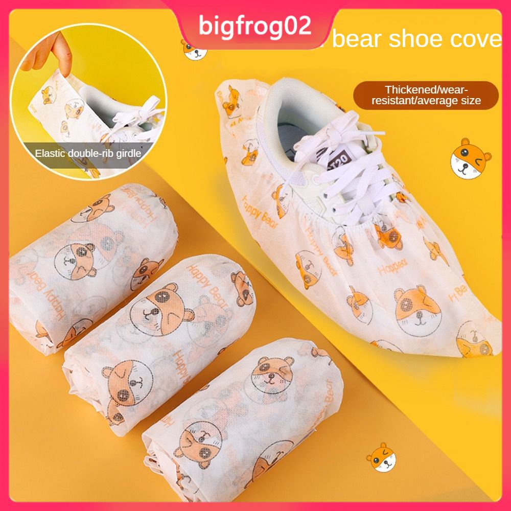 Vỏ Bọc Giày Đi Trong Nhà Bằng Vải Không Dệt Dày Không Dệt In Hoạt Hình Dùng Một Lần