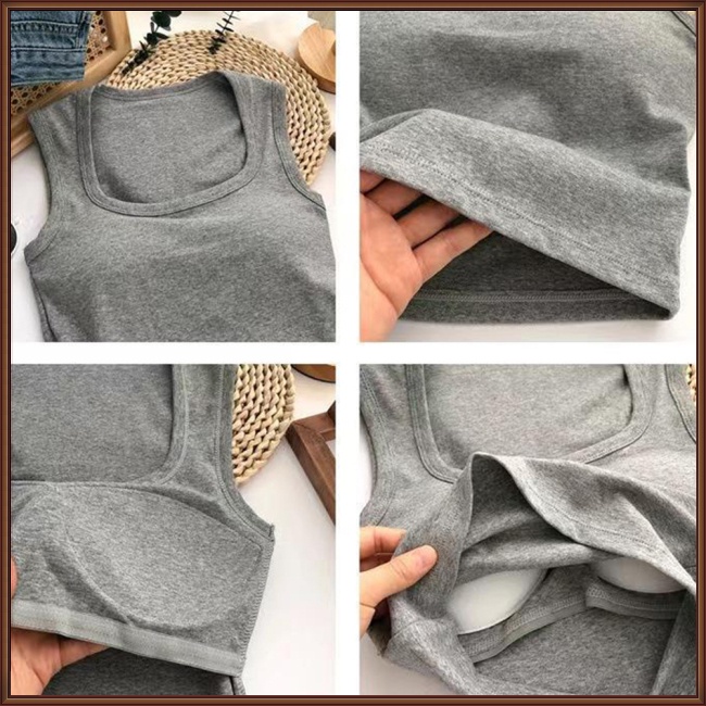 Áo Lót Thể Thao Sát Nách Màu Sắc Đơn Giản Thoáng Khí Cho Nữ