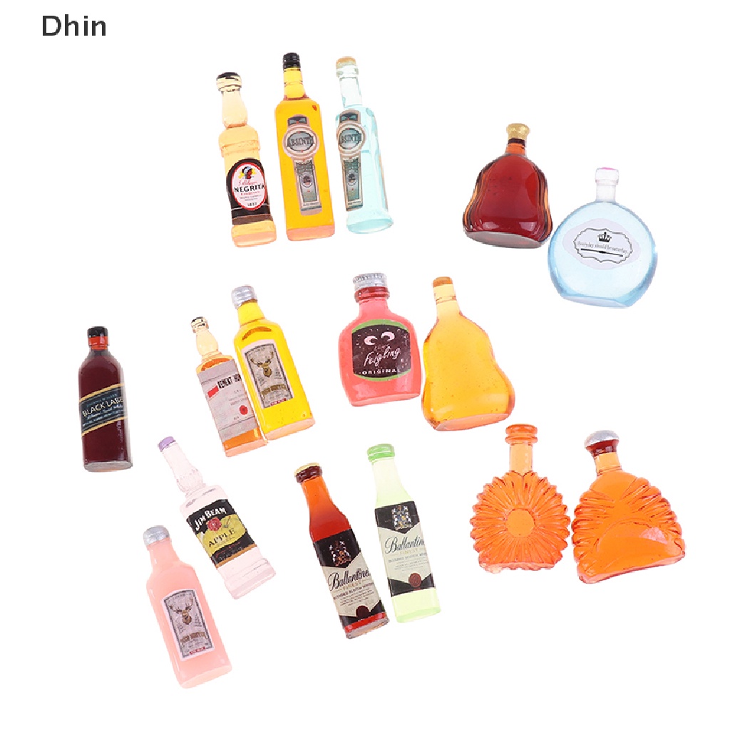 Bộ 10 Chai Rượu Mini Tỉ Lệ 1: 12 Dùng Trang Trí Nhà Búp Bê