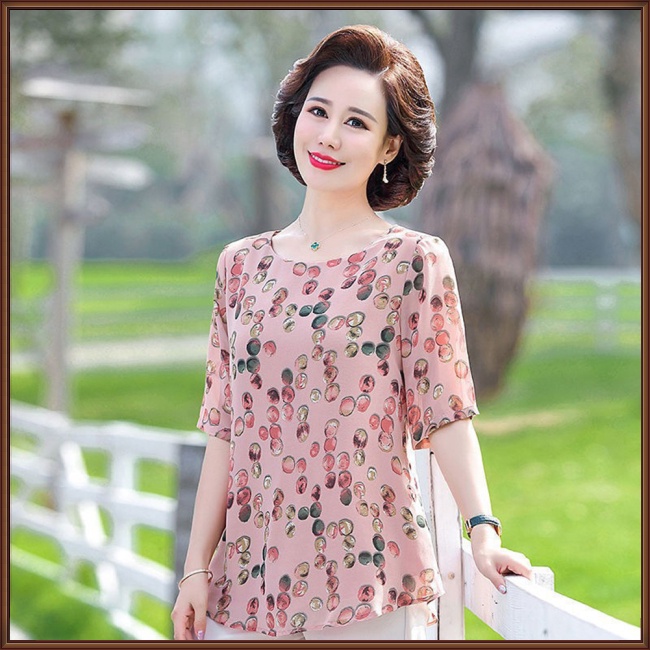 Áo Thun Tay Ngắn Cổ Tròn Dáng Rộng In Họa Tiết Thời Trang Cho Nữ