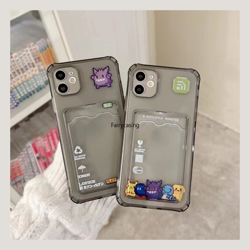 Ốp Điện Thoại Silicon Mềm Trong Suốt Chống Sốc Kèm Ngăn Đựng Thẻ Cho iPhone 14 13 12 11 Pro Max XR X XS Max 7 8 Plus Se