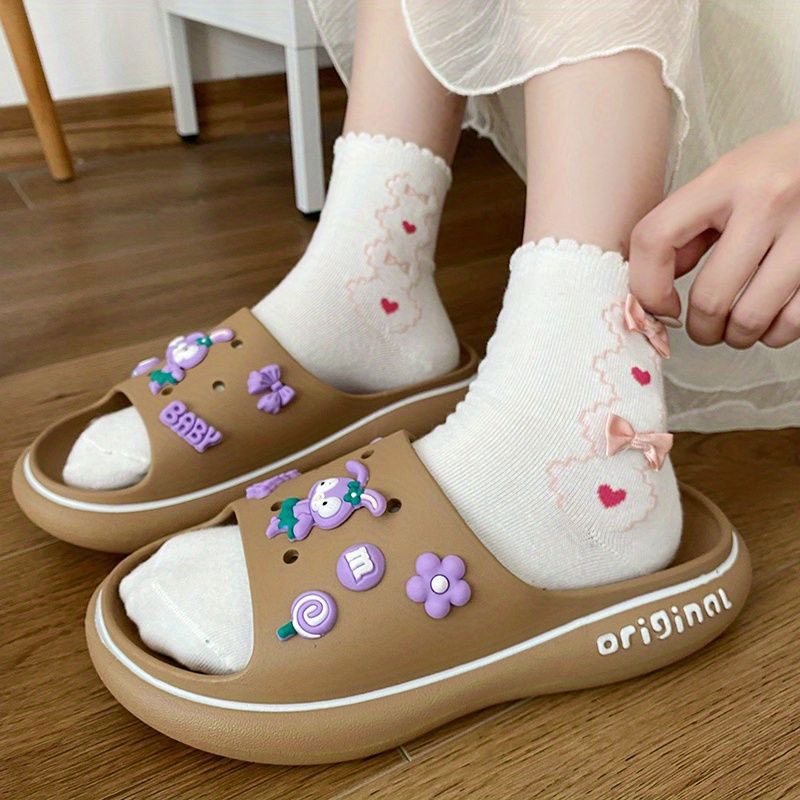 195.Dép Đi Trong Nhà Đế Dày Mềm Mại Chống Trượt Dễ Thương Cho Nữ