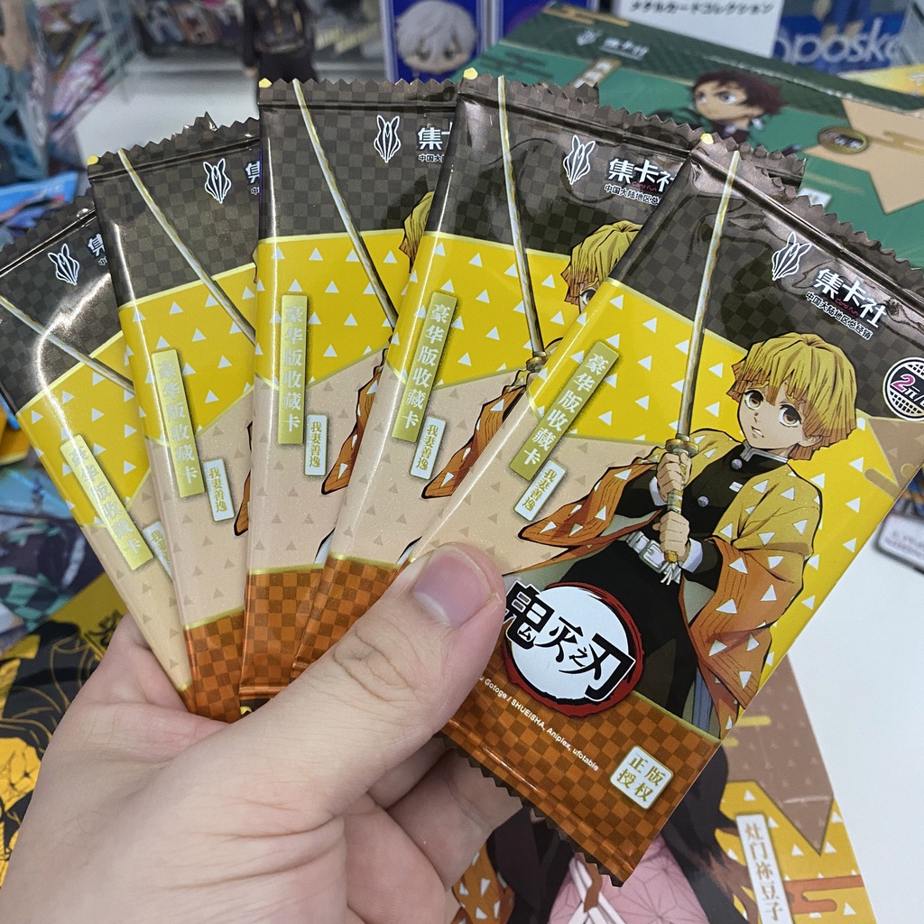 Pack thẻ nhân phẩm Anime Kimetsu No Yaiba 1 pack 5 thẻ xinh xắn hãng Jikashe