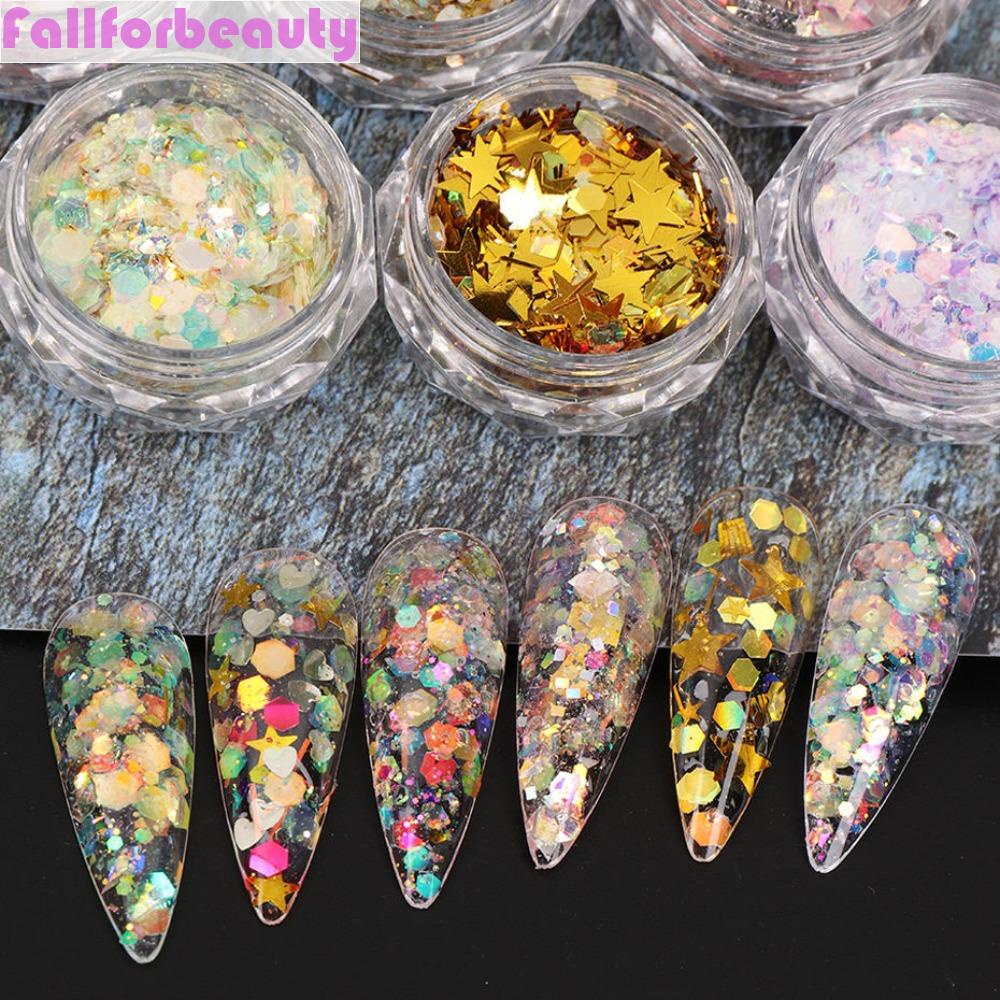 Hộp Kim Tuyến Lục Giác Lấp Lánh Trang Trí Móng Tay Nghệ Thuật