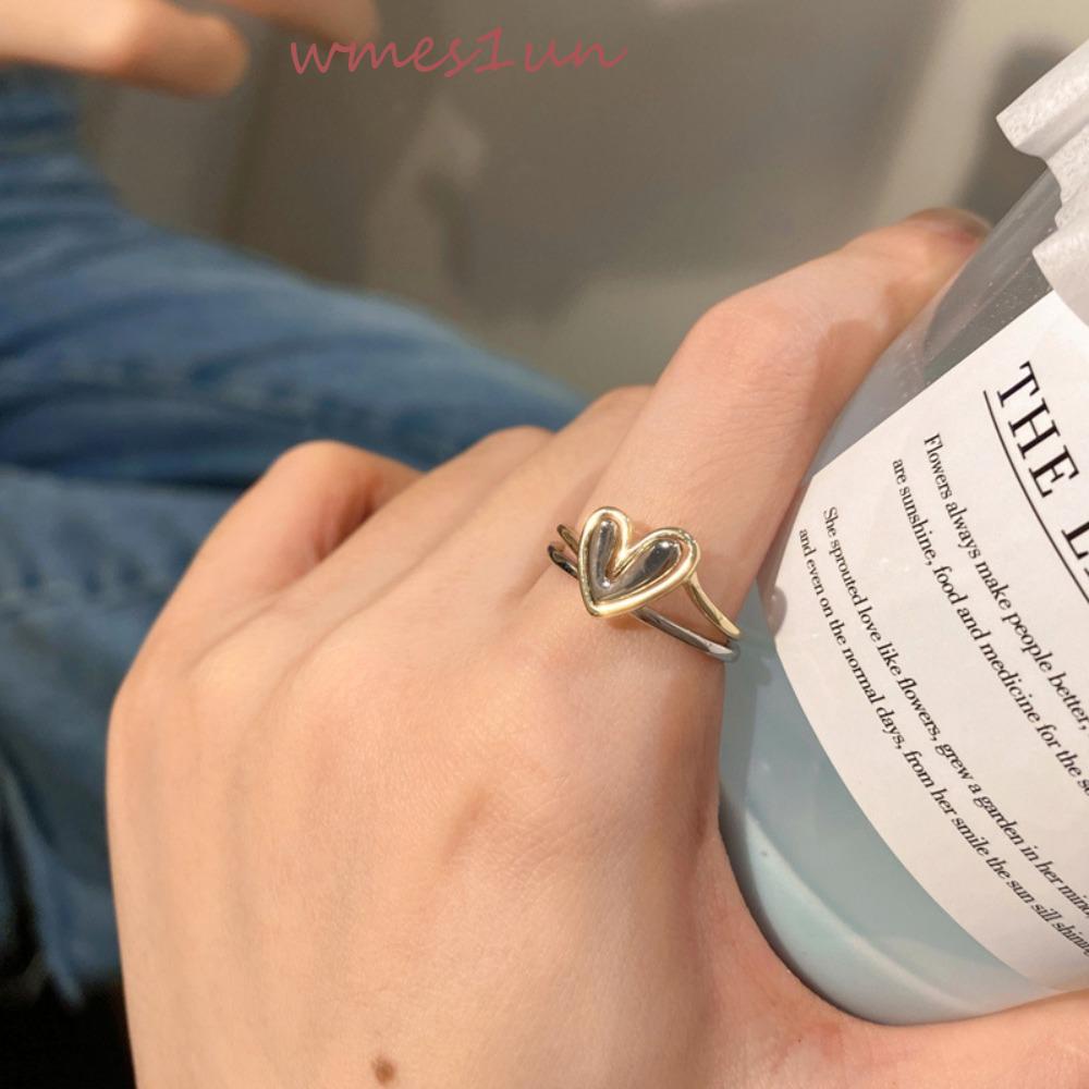 Nhẫn Kim Loại Dạng Mở WMES15H Điều Chỉnh Được Phong Cách Vintage Tinh Tế Cho Nữ