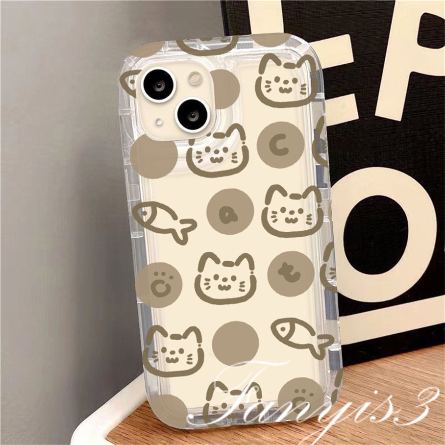 Ốp Điện Thoại TPU Mềm Trong Suốt Hình Mèo Và Xà Phòng Cho IPhone 14 13 12 11 Pro Max X XR Xs Max 8 7 Plus SE 2020