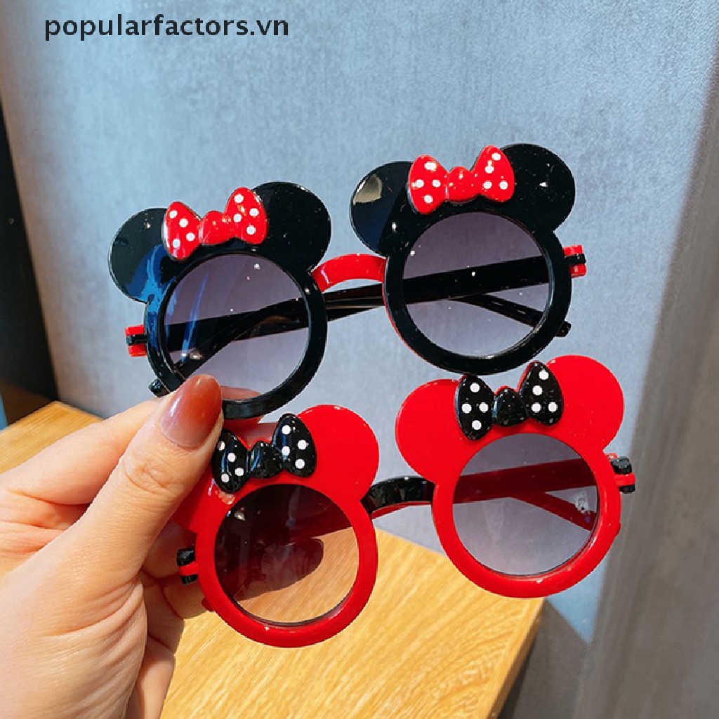 Kính Mát Kiểu Lật Hình Tai Chuột Hoạt Hình Cổ Điển Cho Bé Gái [VN]