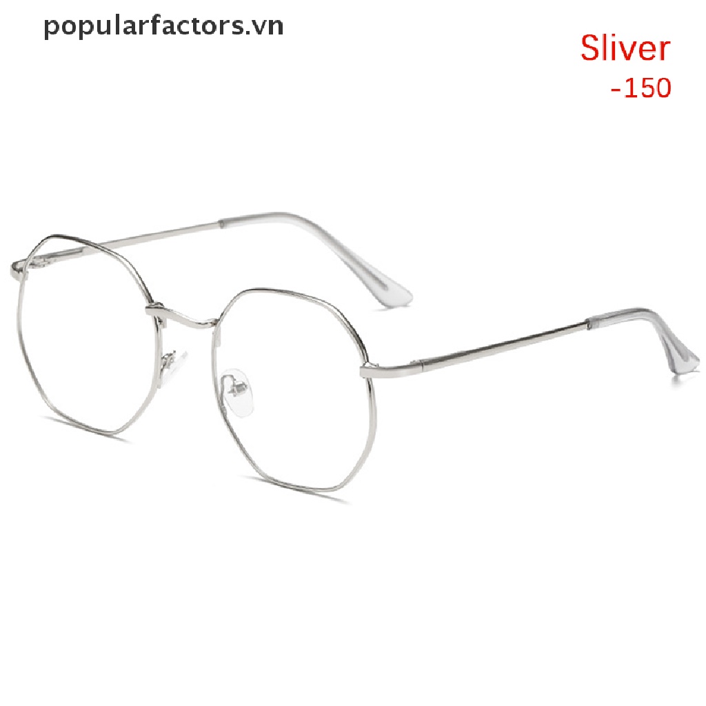 Mắt Kính Gọng Đa Giác Tròn Bằng Kim Loại Dành Cho Nam Nữ