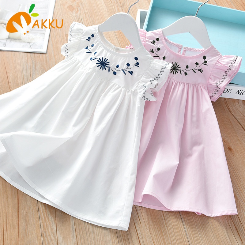 Đầm Aku Cổ Tròn Tay Cánh Tiên Thời Trang Mùa Hè Dành Cho Bé Gái