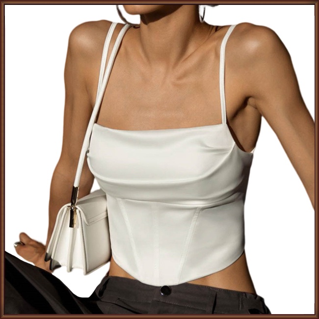 Áo Croptop Hai Dây Màu Sắc Thời Trang Mùa Hè Quyến Rũ Cho Nữ