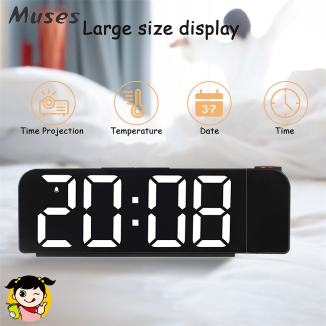 Đồng Hồ BáO ThứC 180 Độ 12 / 24h Led SạC Usb Chuyên DụNg
