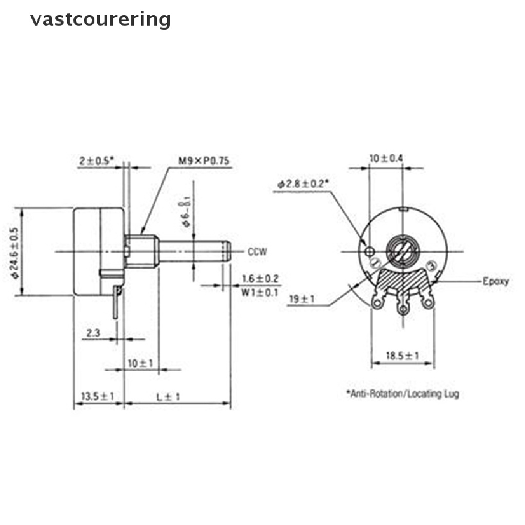 Chiết Áp Xoay Bằng Carbon 1Set RV24YN20S Có Núm Vặn