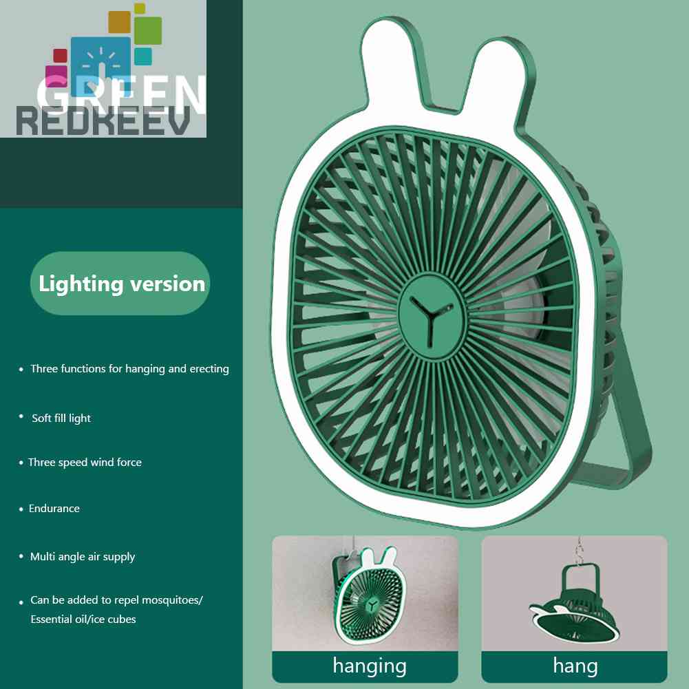 Quạt Làm Mát USB 5W 1200mAh Có Đèn 3 Chế Độ Tiện Dụng Mang Theo Du Lịch