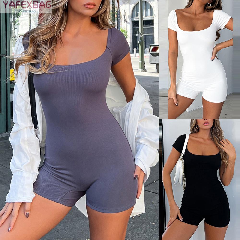 Womens Jumpsuit Activewear Bodycon Breathable Sexy Short Sleeve Slim Fit