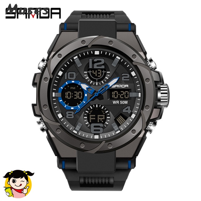 Đồng Hồ Thể Thao SANDA Chống Sốc Chống Thấm Nước 50m Dạ Quang Dành Cho Nam