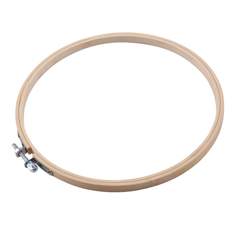 Set 8 Khung Thêu Hình Tròn Bằng Gỗ Tre 8 Inch Có Thể Điều Chỉnh