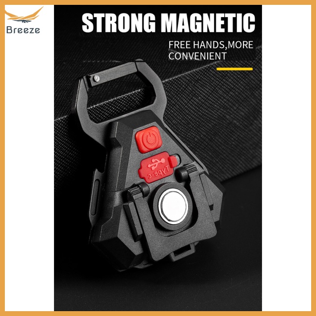 Đèn Pin Led Mini 7 Chế Độ Siêu Sáng Sạc Usb Kèm Móc Khóa Nam Châm Mạnh