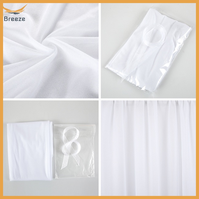 Khăn Trải Bàn Bằng Vải Lưới Co Giãn Kèm 2 Ruy Băng Lãng Mạn Kích Thước 27x120 Inch Dùng Trang Trí Tiệc Cưới