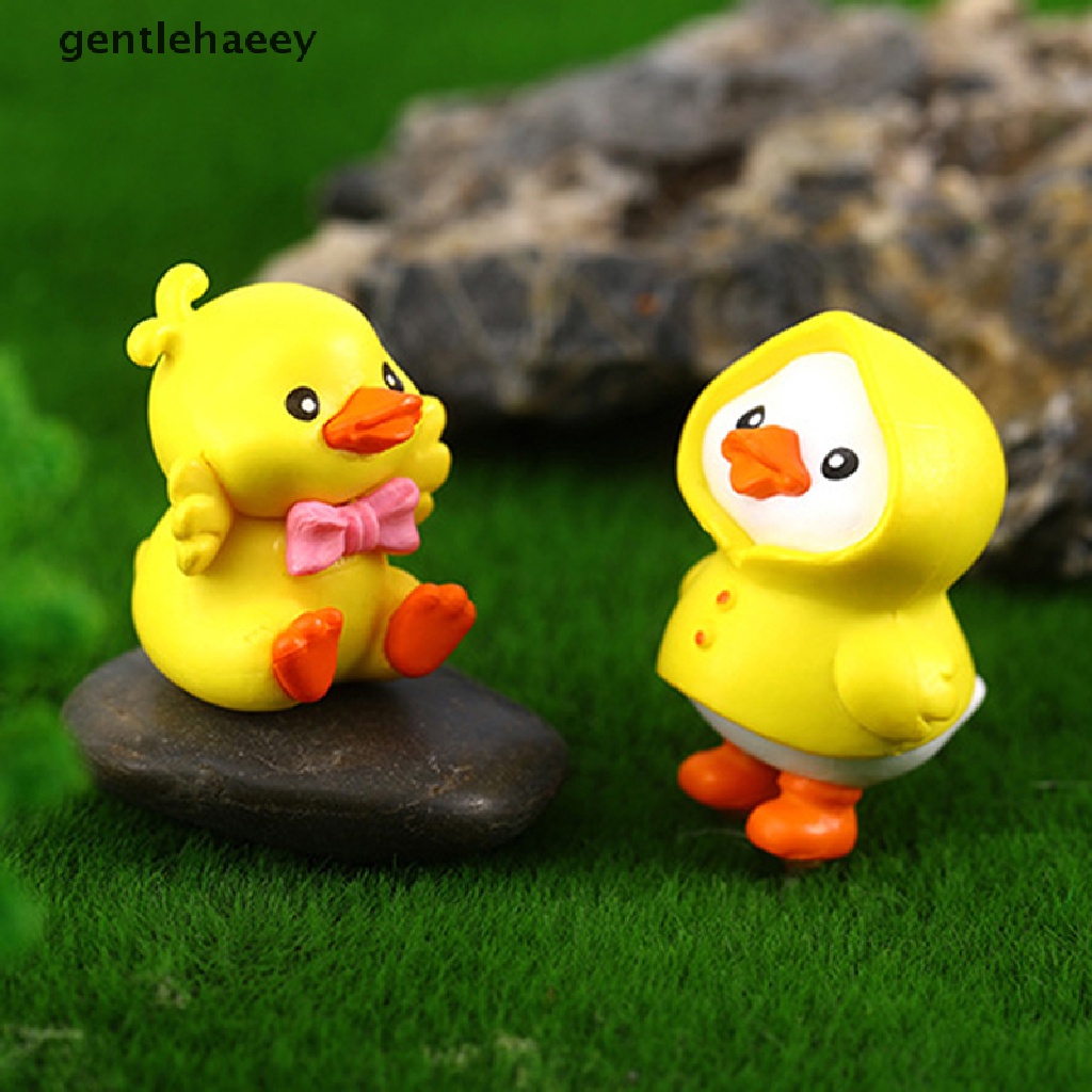 1 Đồ trang trí Vịt Con Mini Bằng Nhựa Dễ Thương Dùng Trang Trí