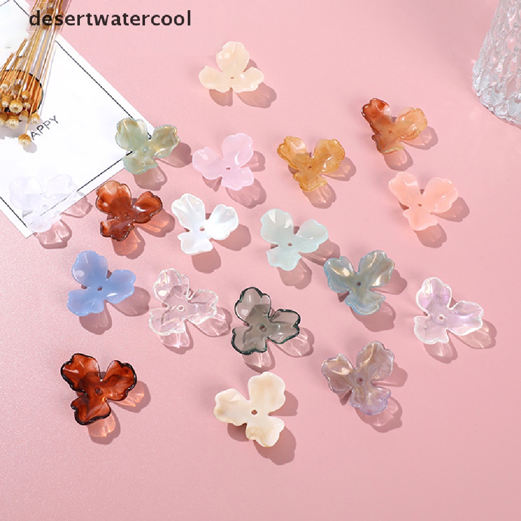 Set 10 Bông Hoa Ngọc Trai Giả 39x36mm Trang Trí Quần Áo