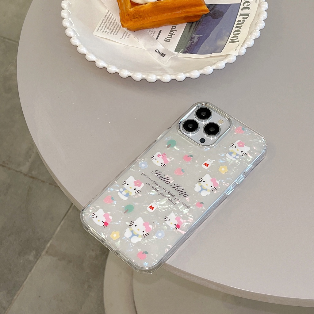 Ốp Điện Thoại Tpu Silicon Mềm Trong Suốt In Hình Mèo Kitty Cho iphone 12 14 13 11 Pro Max