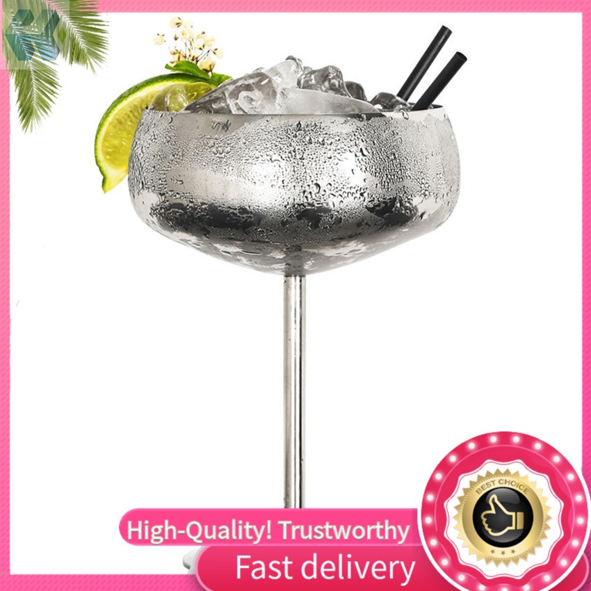 Ly Thủy Tinh Miệng Rộng 450ml Bằng Thép Không Gỉ Làm Cocktail