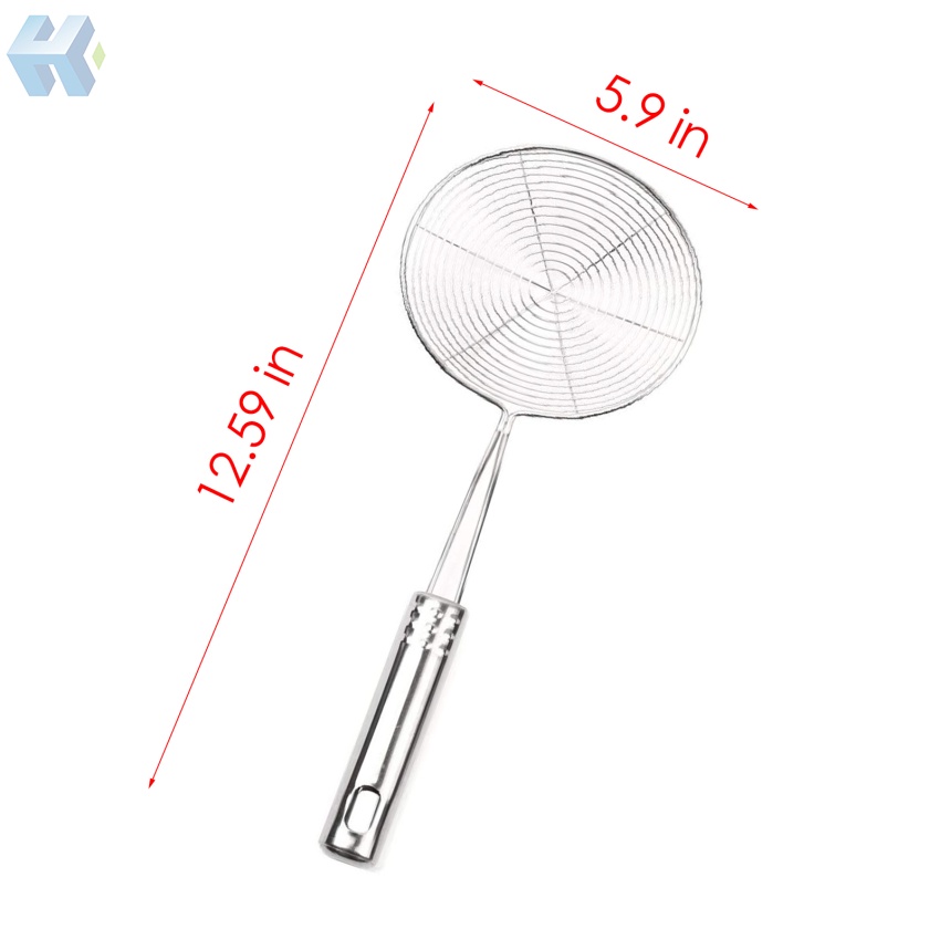 Vá Lưới Vớt Đồ Chiên Ráo Dầu Bằng Thép Không Gỉ Có Tay Cầm Dành Cho Nhà Bếp