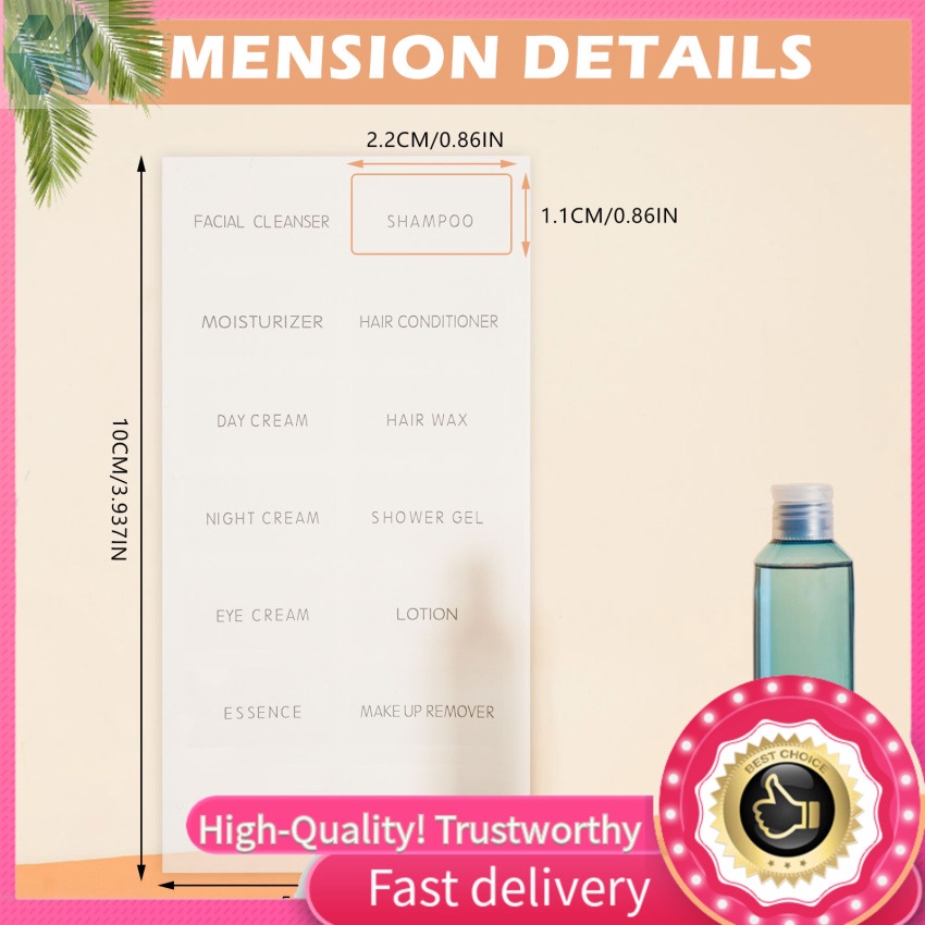 Bộ 5 Nhãn Dán Chai Xà Phòng Chống Nước Bằng Nhựa / Kính / Nhà Bếp / Nhà Tắm